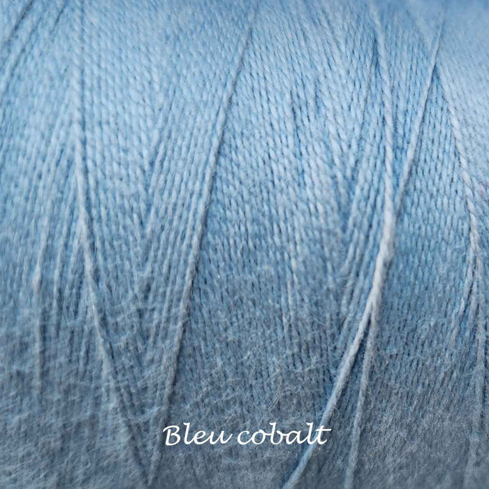 Bobine de fil de coton 8/2 Maurice Brassard bleu cobalt – fil fin pour tissage à peigne envergeur, à cadres et inkle looms