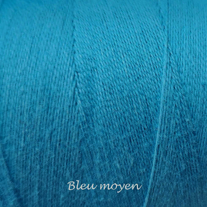 Bobine de fil de coton 8/2 Maurice Brassard bleu moyen – fil fin pour tissage à peigne envergeur, à cadres et inkle looms
