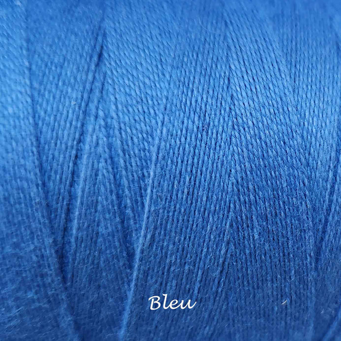 Bobine de fil de coton 8/2 Maurice Brassard bleu – fil fin pour tissage à peigne envergeur, à cadres et inkle looms