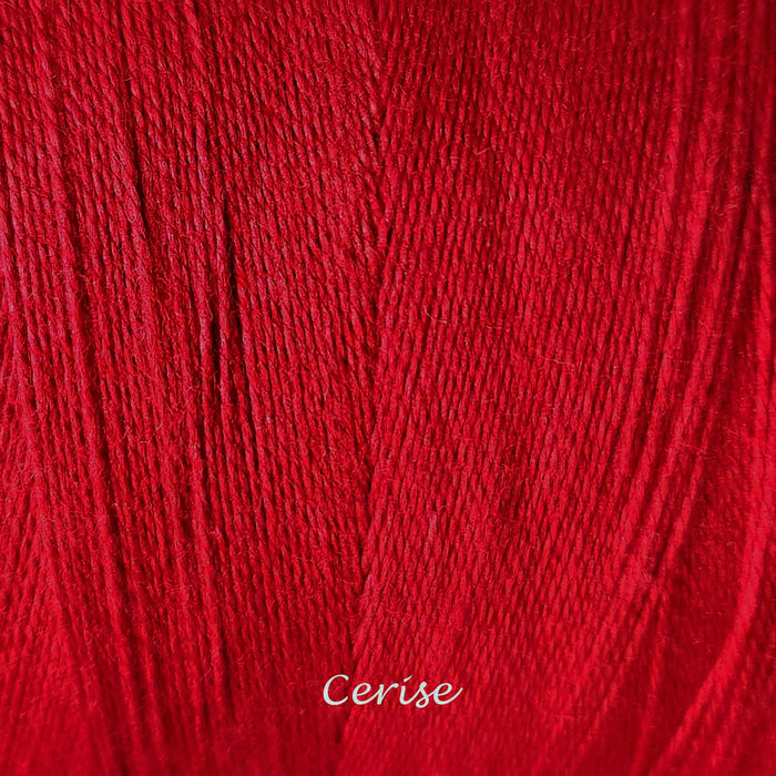 Bobine de fil de coton 8/2 Maurice Brassard cerise – fil fin pour tissage à peigne envergeur, à cadres et inkle looms