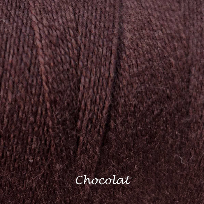 Bobine de fil de coton 8/2 Maurice Brassard chocolat – fil fin pour tissage à peigne envergeur, à cadres et inkle looms