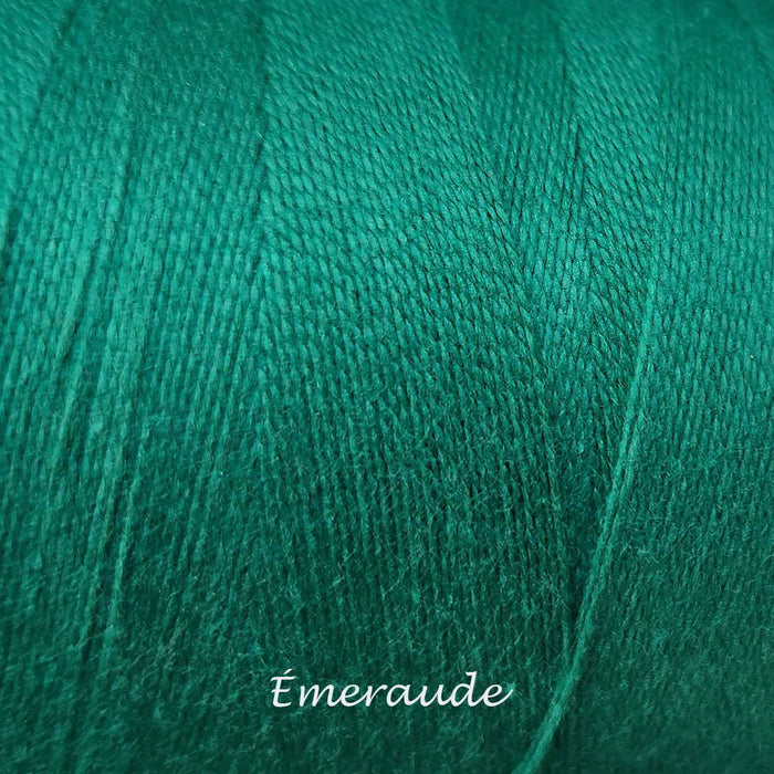Bobine de fil de coton 8/2 Maurice Brassard émeraude – fil fin pour tissage à peigne envergeur, à cadres et inkle looms