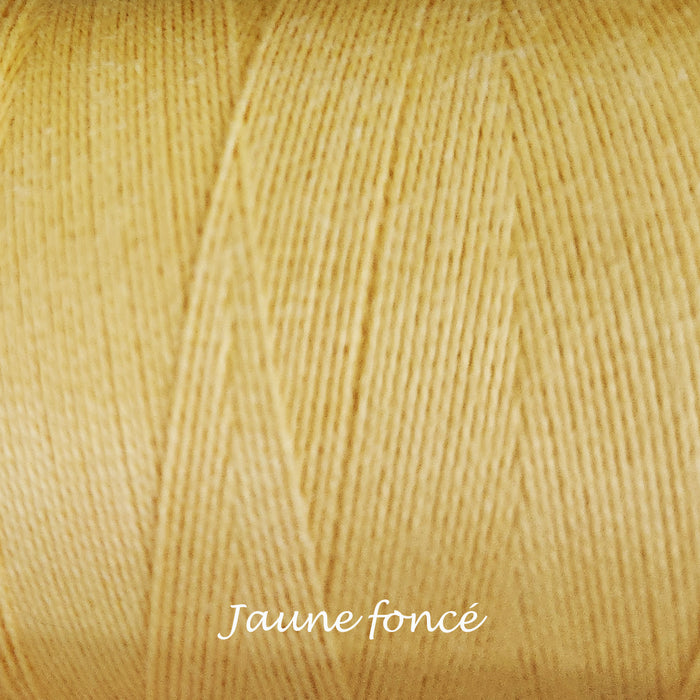 Bobine de fil de coton 8/2 Maurice Brassard jaune foncé – fil fin pour tissage à peigne envergeur, à cadres et inkle looms