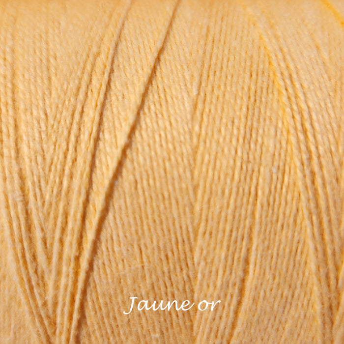 Bobine de fil de coton 8/2 Maurice Brassard jaune or – fil fin pour tissage à peigne envergeur, à cadres et inkle looms