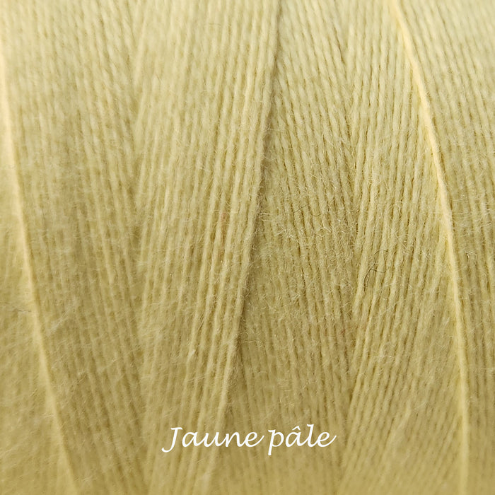Bobine de fil de coton 8/2 Maurice Brassard jaune pâle – fil fin pour tissage à peigne envergeur ou à cadres