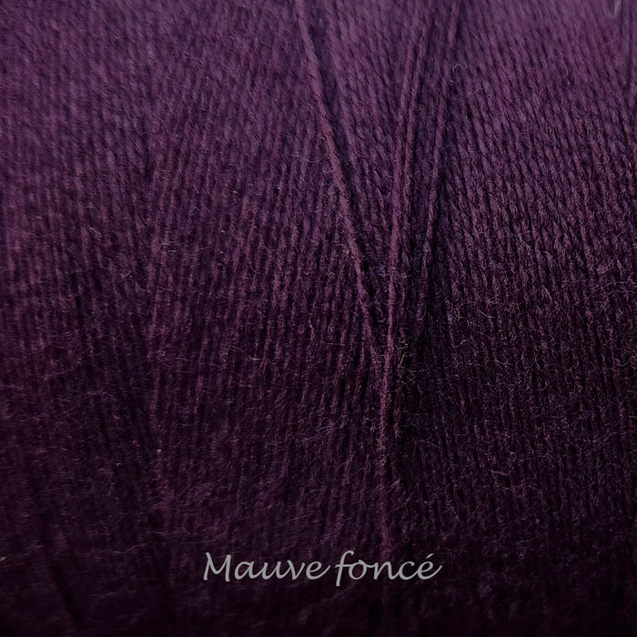 Bobine de fil de coton 8/2 Maurice Brassard mauve foncé – fil fin pour tissage à peigne envergeur ou à cadres