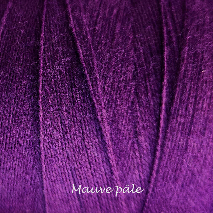 Bobine de fil de coton 8/2 Maurice Brassard mauve pâle – fil fin pour tissage à peigne envergeur ou à cadres