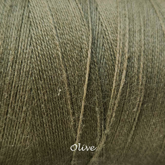 Bobine de fil de coton 8/2 Maurice Brassard olive – fil fin pour tissage à peigne envergeur ou à cadres