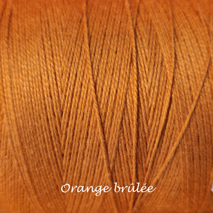 Bobine de fil de coton 8/2 Maurice Brassard orange brûlée – fil fin pour tissage à peigne envergeur ou à cadres