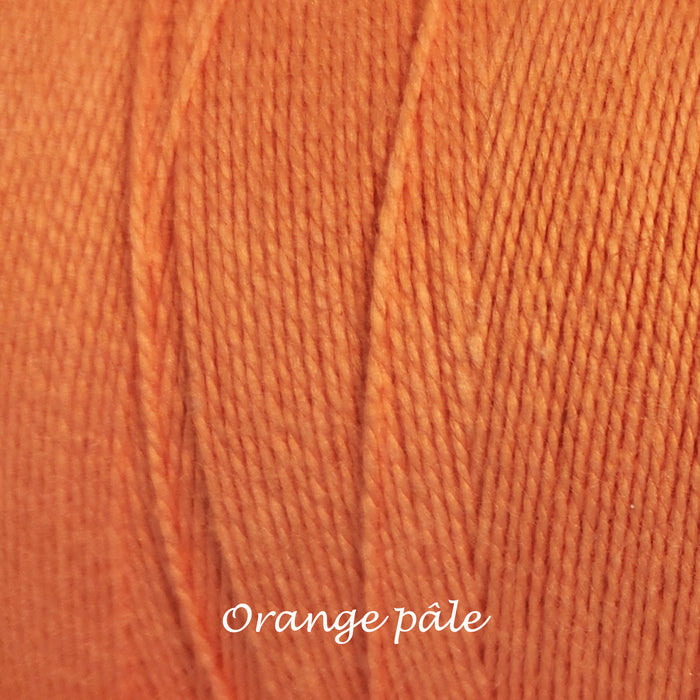 Bobine de fil de coton 8/2 Maurice Brassard orange pâle – fil fin pour tissage à peigne envergeur ou à cadres