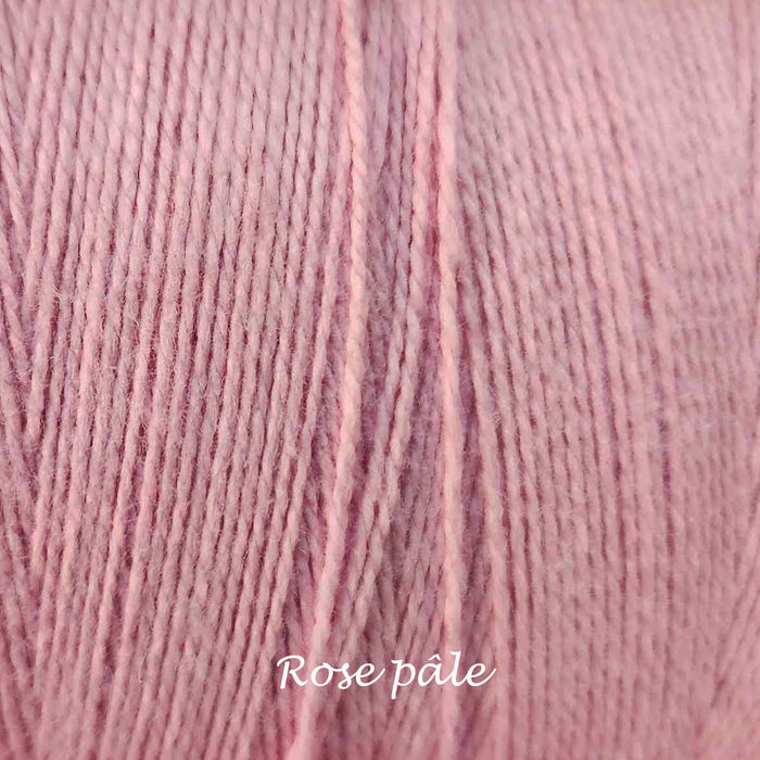 Bobine de fil de coton 8/2 Maurice Brassard rose pâle – fil fin pour tissage à peigne envergeur ou à cadres