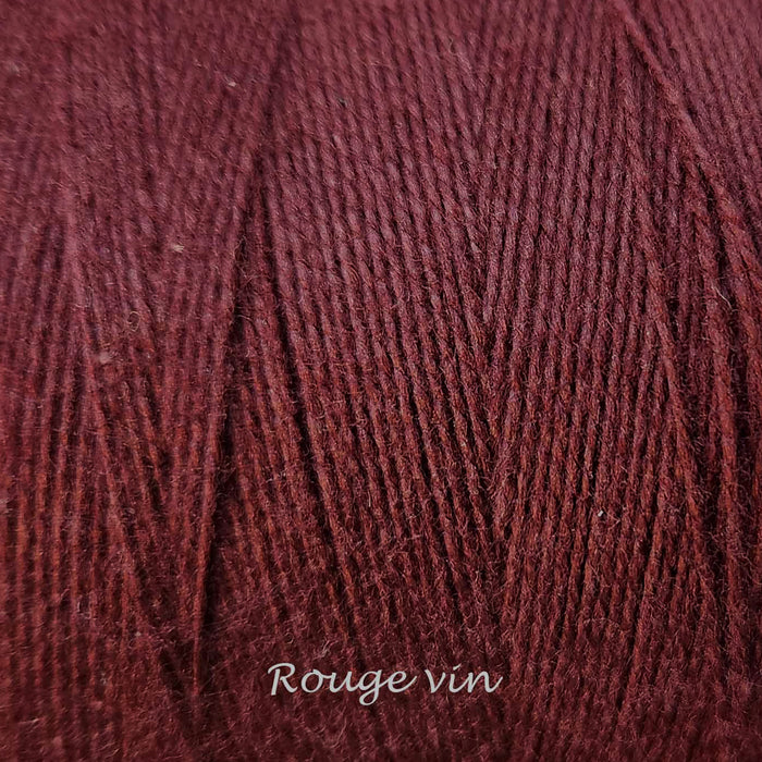 Bobine de fil de coton 8/2 Maurice Brassard rouge vin – fil fin pour tissage à peigne envergeur ou à cadres