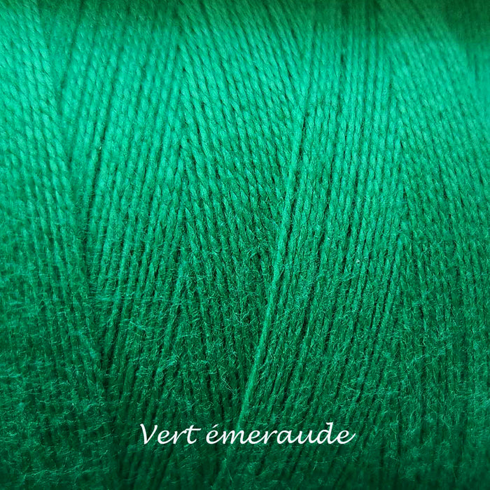 Bobine de fil de coton Maurice Brassard vert émeraude 2/8 – fil 100 % coton pour tissage sur métier