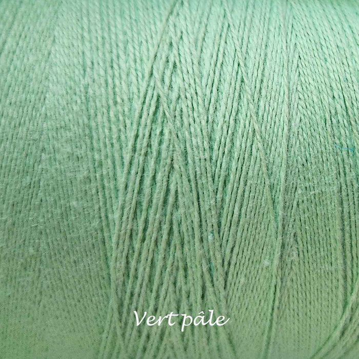 Bobine de fil de coton Maurice Brassard vert pâle 2/8 – fil 100 % coton pour tissage sur métier